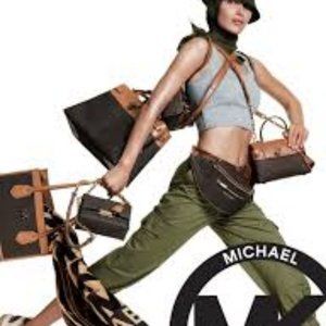 Michael Kors bronze Studded MK Logo Jeans